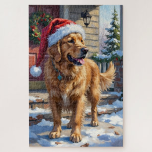 Golden Retriever Hund trägt Weihnachtsengel Puzzle