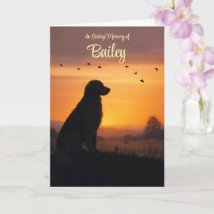 Golden Retriever Hund Trauer stilisierter Hundenam Karte