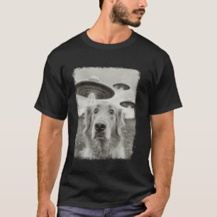 Golden Retriever Hund UFO Alien Außerirdischer Se T-Shirt