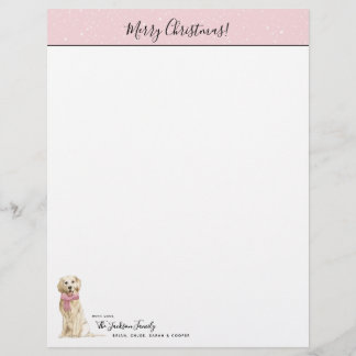 Golden Retriever Hund Urlaub Weihnachtsbrief Briefbogen