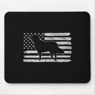 Golden Retriever Hund USA-Flagge 4. Juli  Mousepad