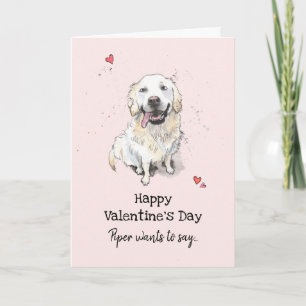 Golden Retriever Hund Valentine's Day Gruß Karte