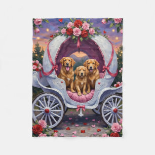 Golden Retriever Hund Valentinstag Fleecedecke