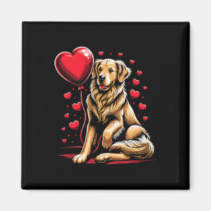 Golden Retriever Hund Valentinstag Hundebesitzer V Magnet
