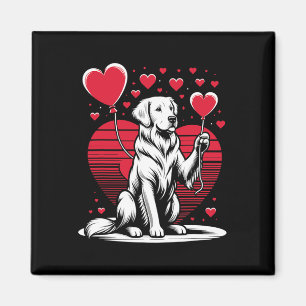 Golden Retriever Hund Valentinstag Hundebesitzer V Magnet
