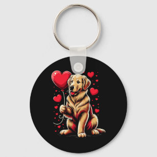 Golden Retriever Hund Valentinstag Hundebesitzer V Schlüsselanhänger