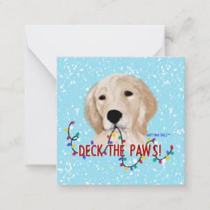 Golden Retriever Hund Weihnachts-Flat-Notizkarte Mitteilungskarte