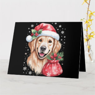 Golden Retriever Hund Weihnachts-Weihnachtsfeier Karte