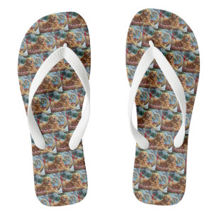 Golden Retriever Hund Weihnachtsfestlich Flip Flops