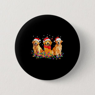 Golden Retriever Hund Weihnachtslichter Süße Übere Button