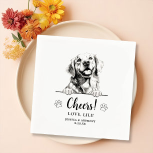 Golden Retriever Hund Zeichne Personalisierten Bei Serviette