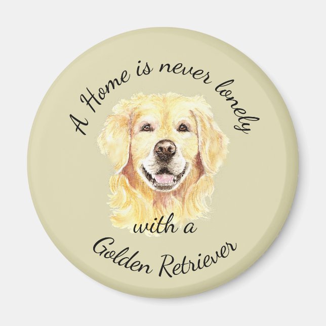 Golden Retriever Hund Zuhause Quote Tier Tier Magnet (Vorne)