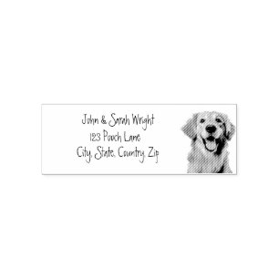 Golden Retriever-Hunde-Adressetikett Permastempel