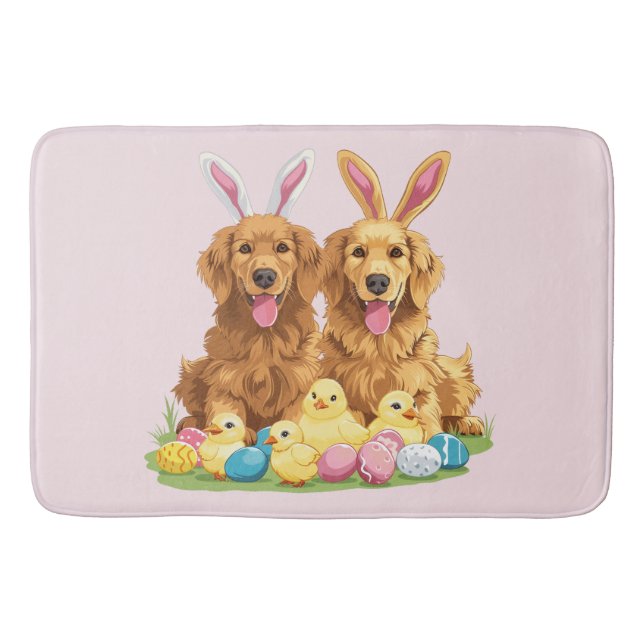 Golden Retriever Hunde Bunny Ears Badematte (Vorderseite)