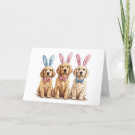 Golden Retriever Hunde Bunny Ears Feiertagskarte