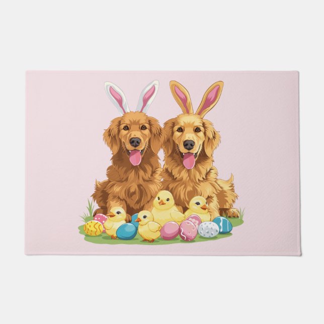 Golden Retriever Hunde Bunny Ears Fußmatte (Vorderseite)