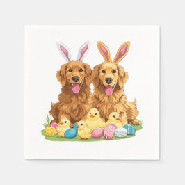 Golden Retriever Hunde Bunny Ears Serviette