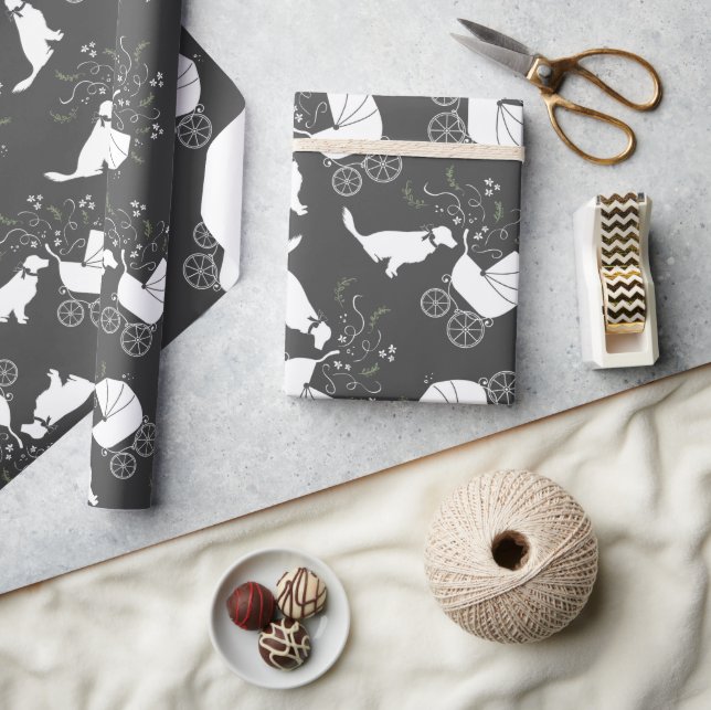 Golden Retriever Hunde Duschgeschlecht neutral Geschenkpapier (Kunsthandwerk)