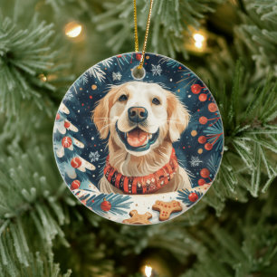 Golden Retriever Hunde Keramik Ornament