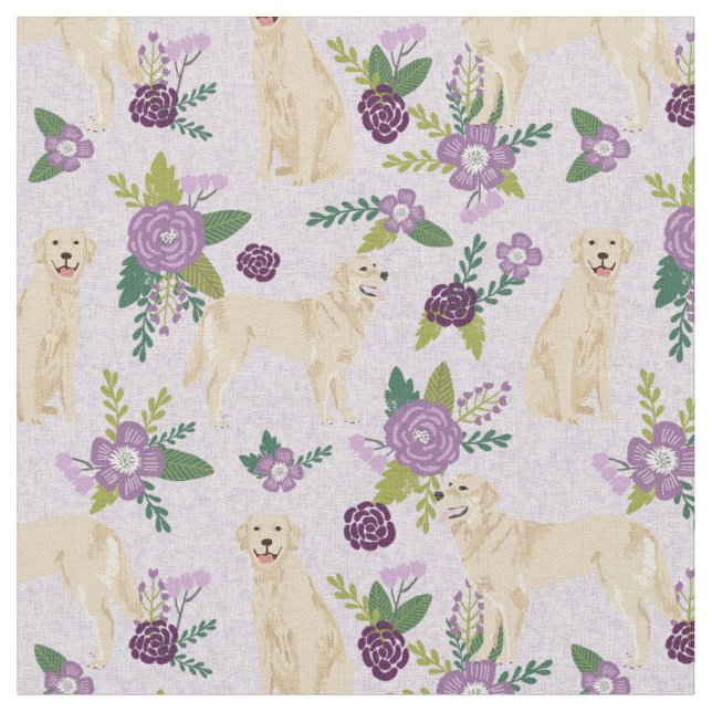 Golden Retriever Hunde Lavendel Stoff (Nahaufnahme)