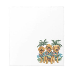 Golden Retriever Hunde mit hawaiianischem Shirt Notizblock