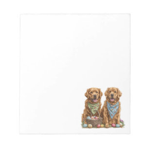 Golden Retriever Hunde Ostern Korb Notizblock