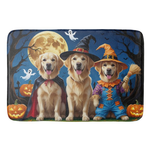 Golden Retriever Hunde Pumpkin Halloween Funny Badematte (Vorderseite)