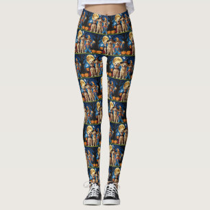 Golden Retriever Hunde Pumpkin Halloween Funny Leggings