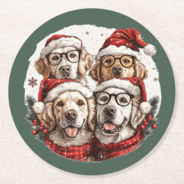 Golden Retriever Hunde Runder Pappuntersetzer