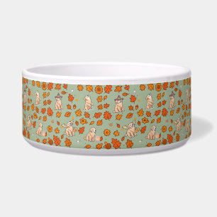 Golden Retriever Hunde-Schüssel Halloween Floral H Napf