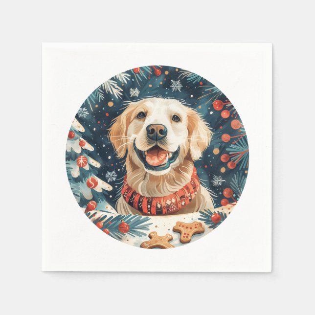 Golden Retriever Hunde Serviette (Vorderseite)