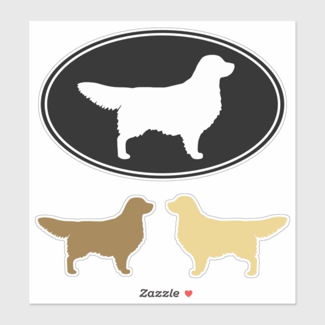 Golden Retriever Hunde Silhouetten Vinyl Sticker S (Blatt)