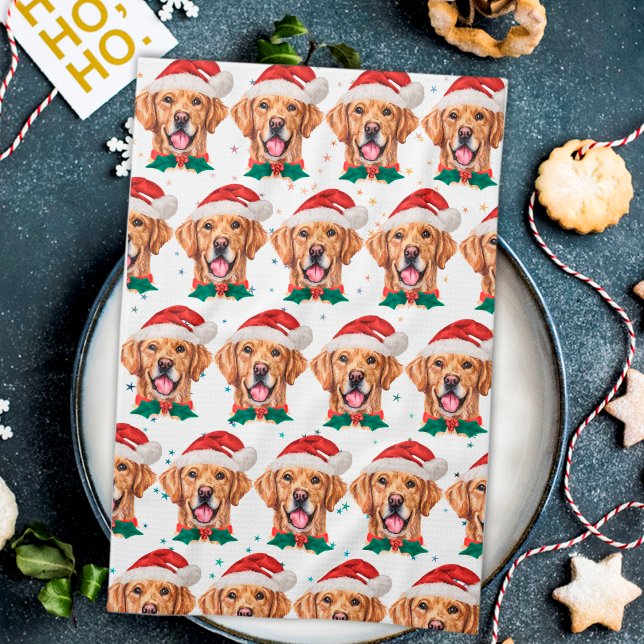 Golden Retriever Hunde Zucht Weihnachten Geschirrtuch (Von Creator hochgeladen)