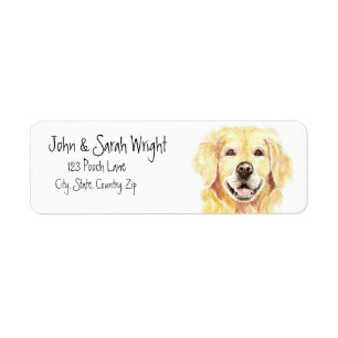 Golden retriever-Hundeadressen-Etikett