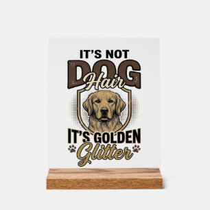 Golden Retriever Hundehaar Vintage Lustiges Shirt  Acrylschild