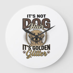 Golden Retriever Hundehaar Vintage Lustiges Shirt Große Wanduhr