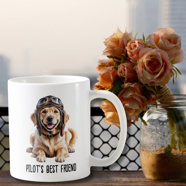 Golden Retriever Hundepilot Bester Freund Niedlich Kaffeetasse (Von Creator hochgeladen)