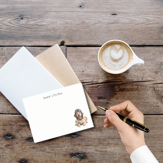 Golden Retriever Hundepilot Bester Freund Niedlich Post-it Klebezettel (Von Creator hochgeladen)