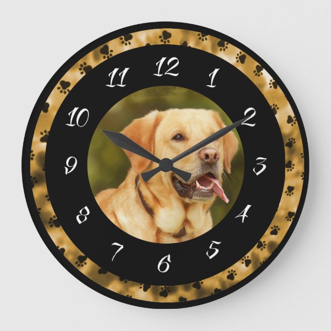 Golden retriever I Große Wanduhr (Vorderseite)