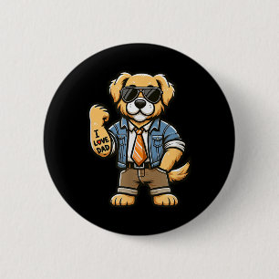 Golden Retriever I Liebe Vater Funny Dog Tattoo Button