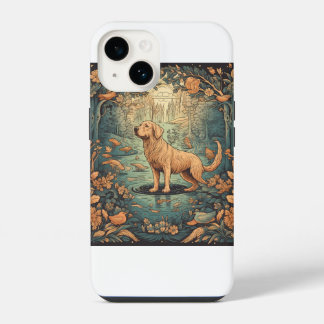 Golden Retriever-Illustration iPhone 14 Hülle