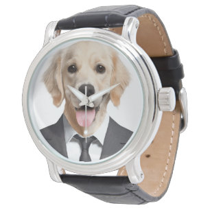 Golden Retriever im Anzug Armbanduhr