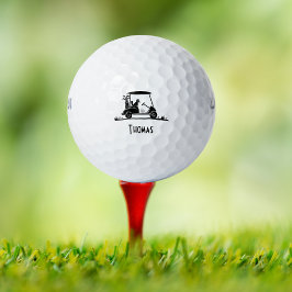 Golden Retriever im Kartenname Golfball
