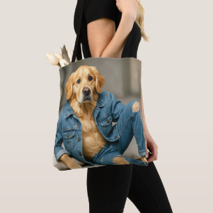 Golden Retriever in Blue Jeans