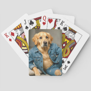 Golden Retriever in Blue Jeans Spielkarten