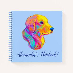 Golden Retriever in Colors Name Customizable Notizbuch
