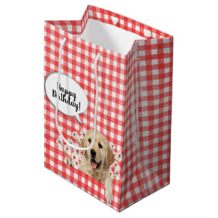 Golden Retriever in den Gänsebläschen auf Rotgingh Mittlere Geschenktüte