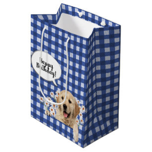 Golden Retriever in den Gänsebläschen Mittlere Geschenktüte