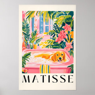 Golden Retriever in der Badewanne, Lustiger Badezi Poster