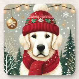 Golden Retriever in Festive Sweater - Cozy Christm Getränkeuntersetzer
